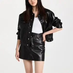 2024 veste en cuir de mouton véritable de moto pour femmes de qualité supérieure conception ODM avec remplissage en coton tissé et finition respirante - Product Image 4