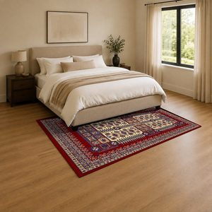 RUGS DEPOT LXDP-0260 Wholesale Red Burgundy Designer Pattern Digital Printed Machine Washable Chenille Area Rug Non <b>Slip</b> - Product Image 3