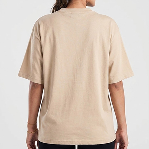 เสื้อยืดคอกลมโอเวอร์ไซส์ทรงหลวม ผ้าฝ้าย 100% ระบายอากาศดี แขนสั้น สีพื้น พิมพ์ลายโลโก้ เสื้อยืดผู้หญิง ขายดี - Product Image 6