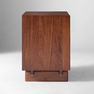 Table de chevet moderne en bois avec deux tiroirs, finition noyer, pour chambre et salon, meuble de rangement pour la maison - Product Image 4