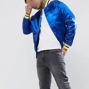 2025 Top Collection Offre Spéciale pas cher prix Logo personnalisé équipe Letterman veste hiver OEM université Bomber hommes Satin veste pour hommes - Product Image 4