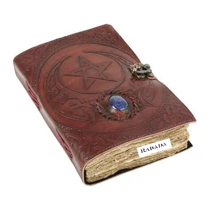 Leather <b>Journal</b> With Unlined Deckle Edge Paper Inch Star Stone Cover Handmade <b>Writing</b> Notebook Diary Bound Daily Notepad - Product Image 5