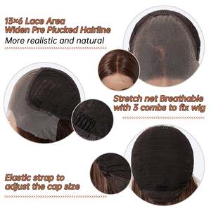 (US Only) DWY 24 Inch Long Straight Natural <b>Brown</b> <b>Wig</b> with Transparent Lace 13*6 Free Part - Product Image 5