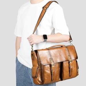 Fashion <b>Laptop</b> Briefcase Vintage Leather <b>Bag</b> Computer Business Luxury <b>for</b> Crazy Cowhide Travel Cowhide Men's Messenger <b>Bags</b> - Product Image 3
