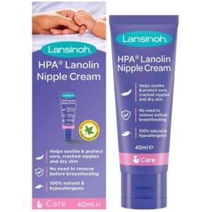Lansinoh HPA Lanolin Cream 40ml Crème pour mamelons sans danger pour les mamans qui allaitent, apaise et protège la peau sèche craquelée - Product Image 1