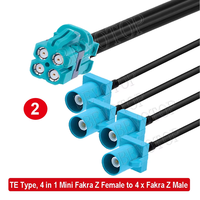 Connecteur TE Type 4-en-1 MINI FAKRA Z vers 4 FAKRA Z mâle/femelle, câble coaxial RG174 50 Ohm de haute qualité