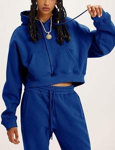 ชุดเซ็ตเสื้อครอปและกางเกงขายาวสำหรับผู้ชาย คุณภาพสูง สำหรับฤดูหนาว แบบมีซิปและฮู้ด ผ้าฝ้าย 100% เป็นมิตรต่อสิ่งแวดล้อม ระบายอากาศได้ดี - Product Image 4