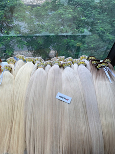 Super Double Drawn 100% Vietnamese Natural Human Hair Natural Wavy Natural Straight Color #1 #<b>PLA</b> #Brown 50-70cm - Product Image 5
