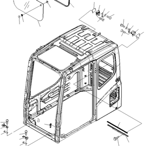 Mini excavadora puerta superior delantera deslizador vidrio parabrisas techo vidrio para <span class=keywords><strong>Hitachi</strong></span> Caterpillar Kobelco komatsu - Product Image 1