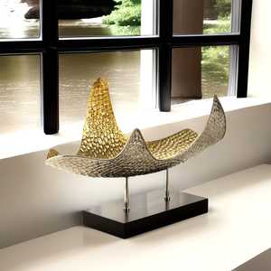 Escultura de decoración náutica para el hogar, decoración de escritorio de oficina chapada en oro, de proveedor indio - Product Image 4