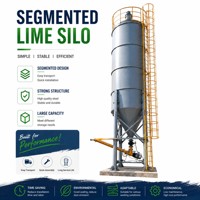 Équipement de silo de stockage de chaux hydratée en poudre avec alimentateur à vis, dépoussiéreur, soupape de décompression et capteur de niveau