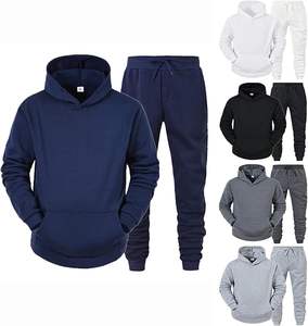 Survêtement décontracté et solide pour hommes, concevez votre propre photo ou logo, sweat à capuche personnalisé, pantalon de jogging, ensemble sweat-shirt à fermeture éclair à la mode personnalisé - Product Image 6