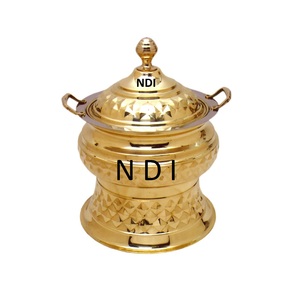 Article de luxe pour restauration d'hôtel Plat de chauffe-plats d'occasion de meilleure qualité Plat de chauffe-plats plaqué or fini - Product Image 1