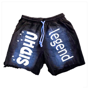 กางเกงขาสั้นครอปสำหรับผู้ชายผ้าคอตตอน100% วินเทจผ้าย่นซีดกรดแสงแดดออกแบบได้เองเทอร์รี่ฝรั่งเศสฤดูร้อน - Product Image 5