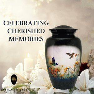 Urna Funeraria con Diseño de Colibrí y Flores para Cenizas Humanas, Estilo Europeo Americano, Diseños Personalizables, Capacidad de 220 Pulgadas Cúbicas - Product Image 6