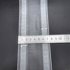 Ruban de <span class=keywords><strong>rideau</strong></span> translucide en polyester/nylon blanc de 7,5 cm de large avec poche à crochet, plissé, coutures renforcées, rideaux durables - Product Image 4
