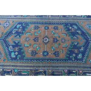 Alfombra de 4.1x7.3 pies, Alfombra Turca Vintage, Alfombra de Lana Azul - Product Image 5