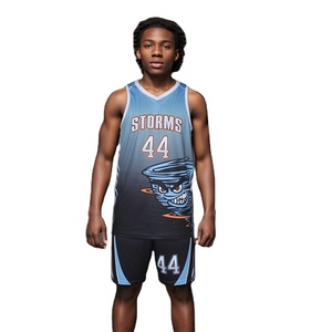 Derniers modèles de maillots de basket-ball personnalisés pour jeunes, ensembles d'uniformes d'équipe, vêtements de basket-ball par sublimation - Product Image 1