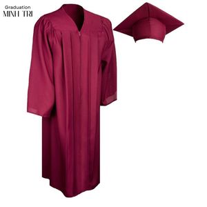 Conjunto de vestido y gorro de graduación negro mate verde Hunter | Uniforme escolar personalizado | Traje de ceremonia OEM ODM - Product Image 3