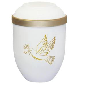Urnas de cremación de hierro de diseño simple para urnas funerarias galvanizadas de alta calidad para adultos con urnas impresas en blanco y dorado de Color Azul Marino - Product Image 4