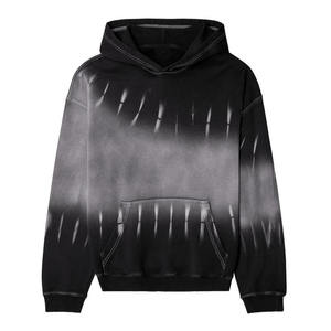 OEM personalizado de alta calidad Vintage Streetwear Tie-Dye impreso Jersey polar acanalado puños dobladillo 100% sudaderas con capucha de algodón para hombres - Product Image 3