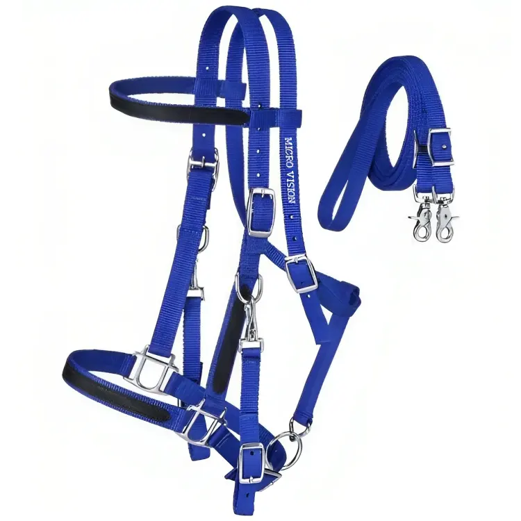 Qualidade Premium Equipamento De Equitação, Azul Nylon Cavalo Tamanho Halter/Bridle Combo cavalo aderência equino, Cavalo Tack Cavalo Bridle