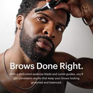 Tondeuse électrique rechargeable étanche pour nez et oreilles avec système double tête SkinSafe, peigne à sourcils de voyage et projecteur LED intégré - Product Image 2