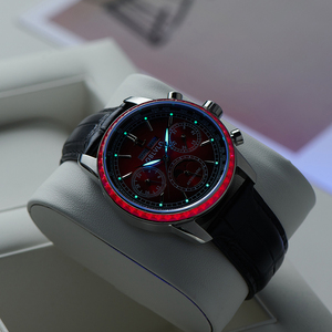<span class=keywords><strong>Oblvlo</strong></span> นาฬิกาข้อมือกลไกอัตโนมัติสำหรับผู้ชาย, นาฬิกา Moonphase มัลติฟังก์ชันหน้าปัดสีแดงคลาสสิก - Product Image 2