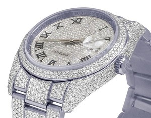 Elegante VVS Moissanite Diamond Roman Dial Acero inoxidable Automático Hip Hop Iced Out Reloj de lujo Moda personalizada para hombres - Product Image 4