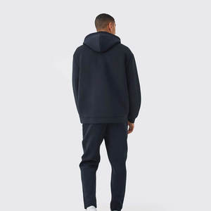 Chándal deportivo de gran tamaño 100% algodón personalizado para hombre, conjunto de Sudadera con capucha de peso pesado de alta calidad con logotipo para el invierno - Product Image 4