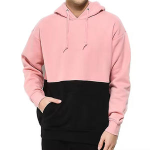 Sweat-shirt à capuche pour homme avec panneaux contrastés kaki, beige et noir, coupe ajustée, longueur longue, pull à capuche pour homme - Product Image 4