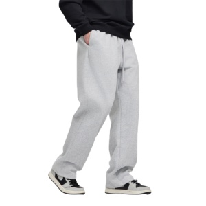 Automne hiver 2025 gros sport pantalons de survêtement poids lourd cordon jambe large couleur unie taille moyenne léger toile tissu - Product Image 1