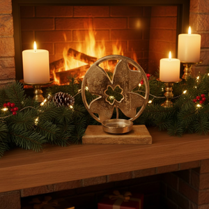 Décoration de Noël en trèfle de style luxueux, fabriquée à la main |   Ornement décoratif de haute qualité au design unique pour table, étagère et maison - Product Image 3