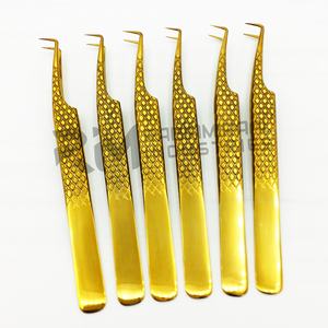 RMI nouveau produit tendance meilleure qualité or Plasma extension de cils pince à épiler 90 degrés pointe en acier inoxydable - Product Image 1