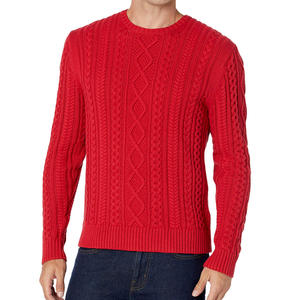 Factory Direct Sale Low Price Men's 100% Cotton <b>Knitted</b> <b>Jumper</b> Crew-Neck Rib <b>Cable</b> Knitwear Custom Logo Autumn 5GG Sweaters - Product Image 2