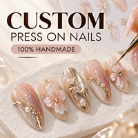 Faux ongles gothiques d'Halloween à presser, faits à la main, longs, carrés, avec croix et araignée, fournisseur OEM