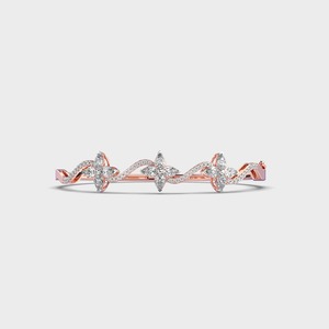 IGI Certified Pear Cut Lab Grown Diamond Floral Wave Diamond <b>Bracelet</b> in 14K Yellow / White / Rose Gold - Product Image 5