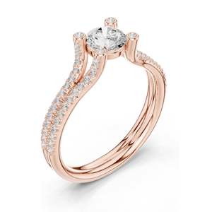 Bague de fiançailles en diamant de laboratoire rond brillant de 0,99 carat, clarté VVS-VS EF, or 18 carats, 14 carats, 10 carats et argent 925, rose, jaune - Product Image 4