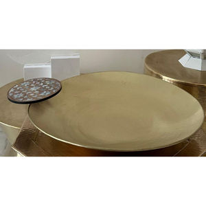 Plateau de service à chocolat en métal doré de qualité exclusive pour la maison et l'hôtel. - Product Image 6