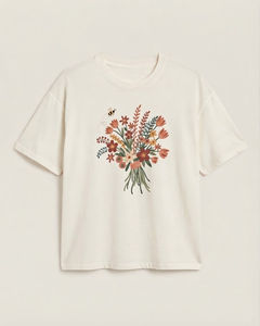Camiseta de Verano para Mujer, Estampada, Corte Regular, Transpirable, Manga Corta, Cuello Redondo, Colores Sólidos, Bordado, de Alta Calidad, del Mejor Fabricante - Product Image 1
