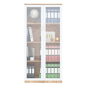 4-Tier Contemporary Minimalist Rubber Wood <b>Filing</b> Cabinet with Glass Doors and Lock THS68042 for Gym Metal <b>Storage</b> - Product Image 1