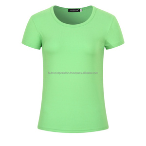 Camiseta de verano de gran tamaño con cuello redondo para mujer, camiseta informal de Yoga, supersuave, de secado rápido, tela ecológica, decoración bordada, venta al por mayor - Product Image 1