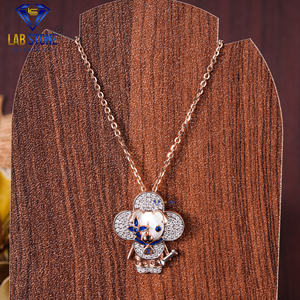 Colgante de oro rosa con diamantes de corte redondo TDW 0,53 de Labstone / Discover Brilliance/Color DE LA EF-VS - Product Image 1