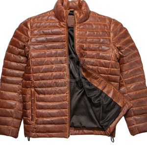 Nueva Chaqueta de Invierno de Cuero Vacuno con Relleno, en Oferta, Ecológica, Resistente al Viento, para Hombre, MOQ Bajo - Product Image 1