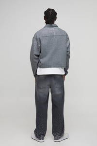 Chaqueta Vaquera Personalizada con Apliques Cruzados Estilo Hip Hop para Hombre, Cierre de Botones, Talla XL, Chaquetas Casuales de Invierno 2026 - Product Image 5