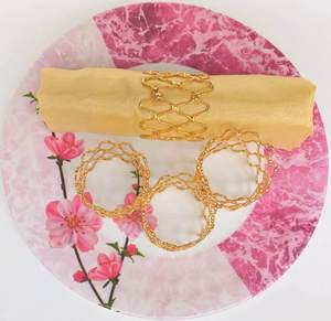 Super Sale Handcrafted Metal Wire Napkin <b>Rings</b> Gold Electroplated Serviette Tissue Holder for Weddings Dinners <b>Cheap</b> Wedding - Product Image 6