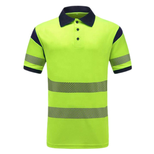 Chemise polo haute visibilité chemise à manches courtes haute visibilité thermoscellée bande réfléchissante sécurité réfléchissante chemise de vêtements de travail respirante - Product Image 1