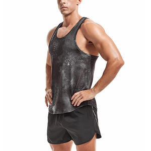 Wholesale Bodybuilding Vest Mesh Tank Top Sublimation Sports Gym Muscle-Puff Sleeveless Underwear Men's Singlets Cotton Tank Top - Product Image 4