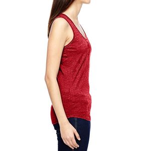 Camisetas sin mangas de algodón impresas con logotipo designable personalizado unisex, ropa deportiva roja, ropa informal de talla grande al por mayor - Product Image 2