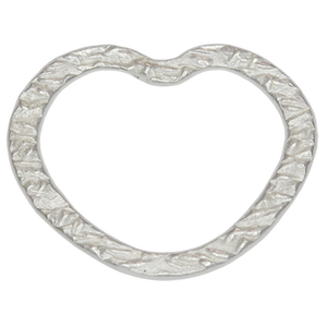 Bague coeur rayé en argent sterling breloques en argent sterling pour bracelets colliers fournitures en argent sterling en gros - Product Image 1